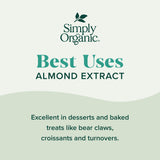 Simply Organic Almond Extract, 4 Ounce Glass Jar, Warm Sugar-free Vegan Flavor for Desserts, Coffee and Smoothies