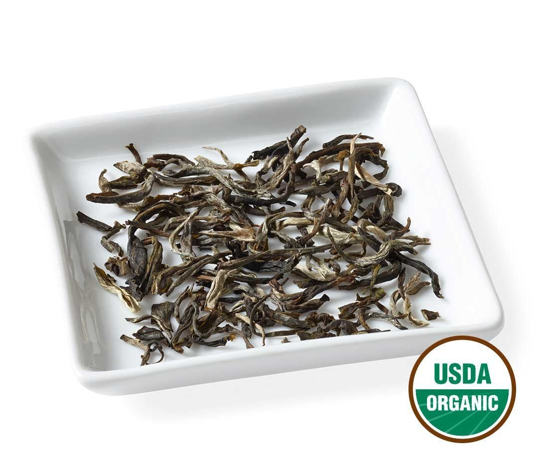 Golden Moon Tea Organic Jasmine Green Tea - Finest Leaves & Flowers - Loose Leaf, Non-GMO - Travel Tin (34 Servings)