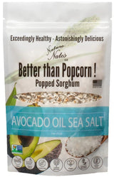 Nature Nate’s Popped Sorghum, Popcorn Alternative, Avocado Oil Sea Salt - Sorghum, Keto & Gluten Free, Healthy Snacks, Better Than Popcorn, Made in