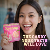 Xylipop Peach - Tooth-Friendly Xylitol Candy | Made with 3 Organic Ingredients | Sugar-Free & Vegan | Cavity-Safe Treat for Kids & Adults | 1.94 oz