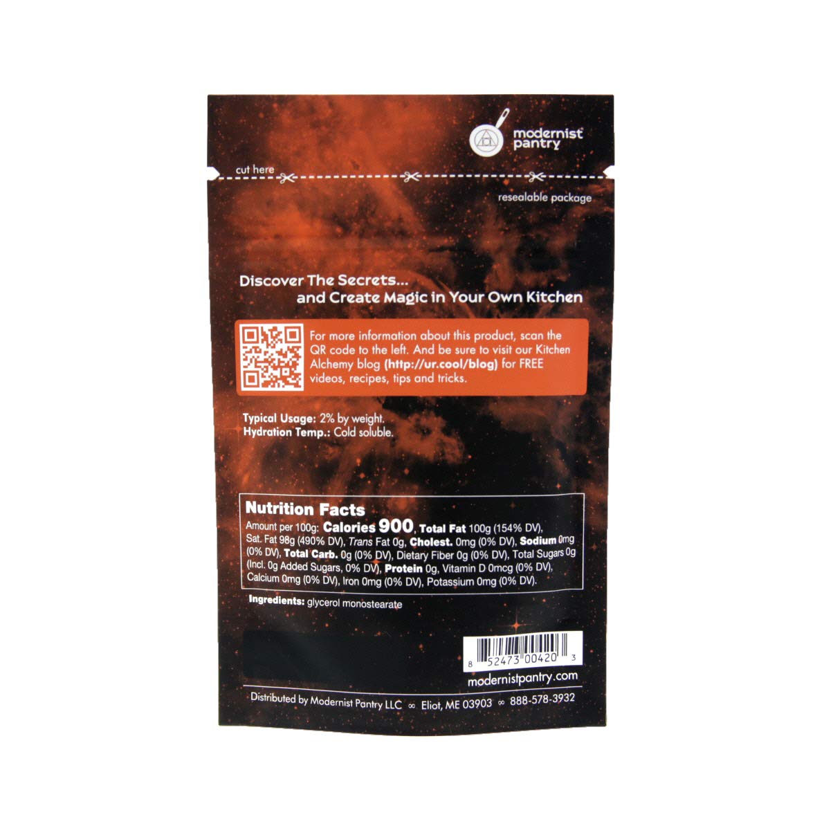 Modernist Pantry Glycerol Monostearate (GMS) ? Non-GMO Gluten-Free Vegan - 50g/2oz