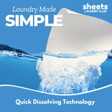 Sheets Laundry Club - Liquidless Laundry Detergent Sheets, 100 Loads - Fragrance Free Scent, Eco-Friendly, Quick-Dissolving Formula, Hypoallergenic