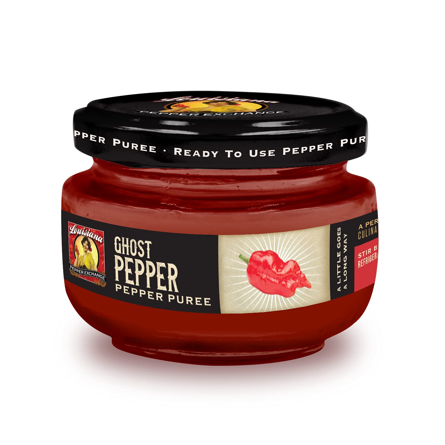 Ghost Pepper - Louisiana Pepper Exchange - Fresh Pepper Replacement (Ghost Pepper Puree) 1 Jar - Plant-Based, Gluten-Free, Simple Ingredients. Super