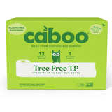 Caboo Tree Free Toilet Paper, Septic Safe Toilet Tissue, Plastic Free, Non Toxic, Chemical Free, 2 Ply Bathroom Toilet Paper | Pack of 12 Double