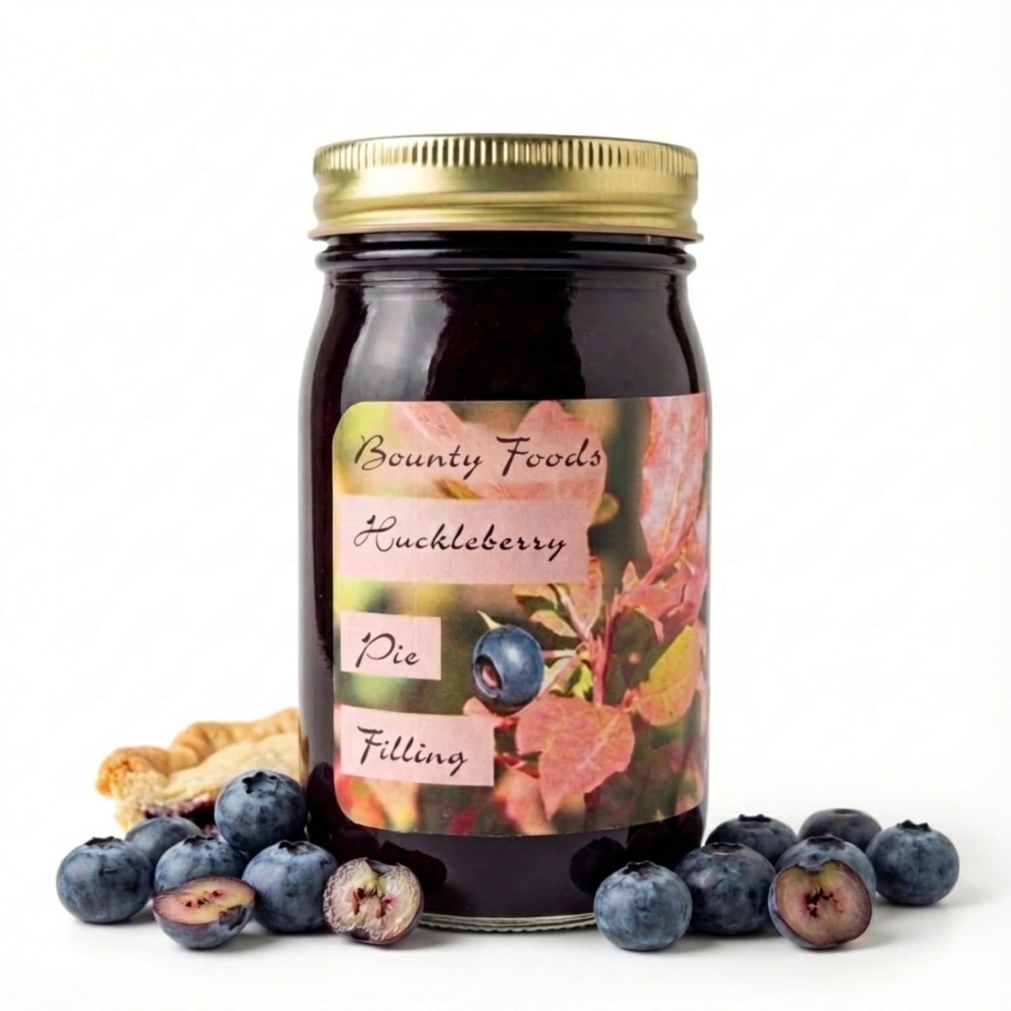 Huckleberry Pie Filling Montana Grown - 20 oz Real Fruit Grown & Hand Picked from Bounty Foods this is Vegan Friendly | Gluten-Free | Non-GMO for Pies
