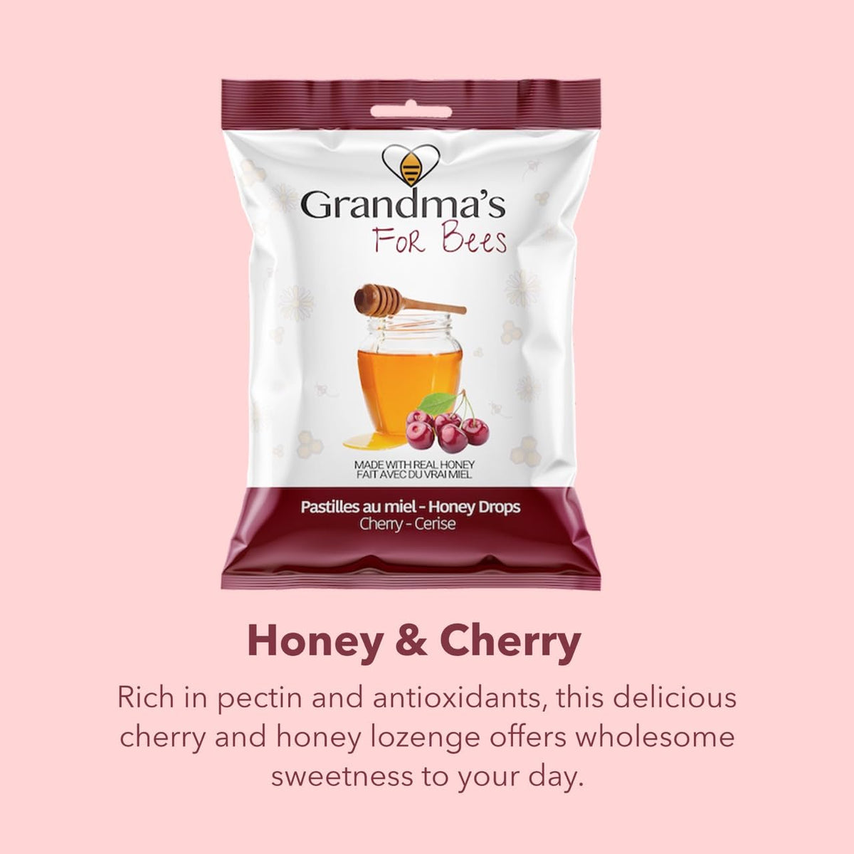 Grandma's For Bees | Old Fashioned Honey Drops - Sweet Gift For You Gift Pack | 4 Flavours: Lemon, Eucalyptus, Cherry, Butter | 4 x 80g Bags