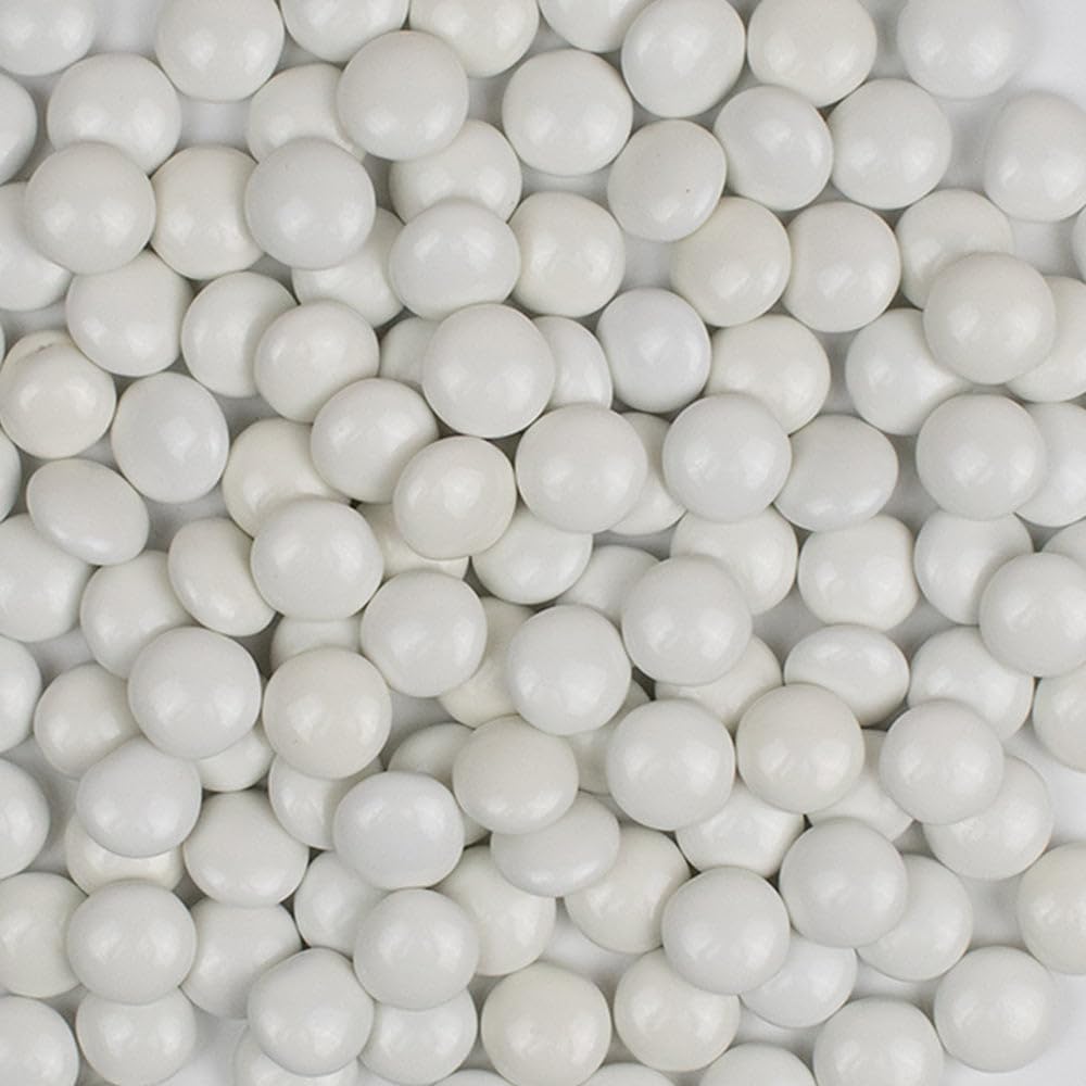 9,540ct White Bulk Just Candy Chocolate Coated Candy Shell Gems (22.5lb)