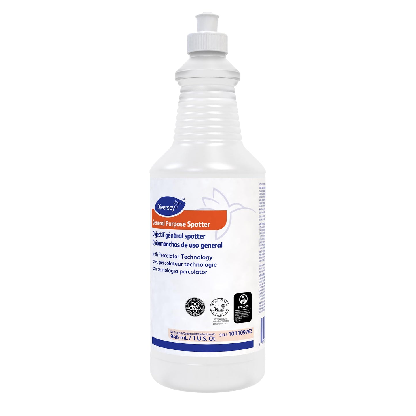 Diversey 101109763 General Purpose Spotter with Percolator Technology, Carpet Stain Remover, Removes Tough Stains, Ready-to-Use Liquid, Unscented