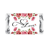 60 Wedding Love Roses Miniatures Candy Bar Wrapper, Bachelorette Mini Candy Bar Stickers, Decorations, Flower Theme, Candy Not Included. Made in USA
