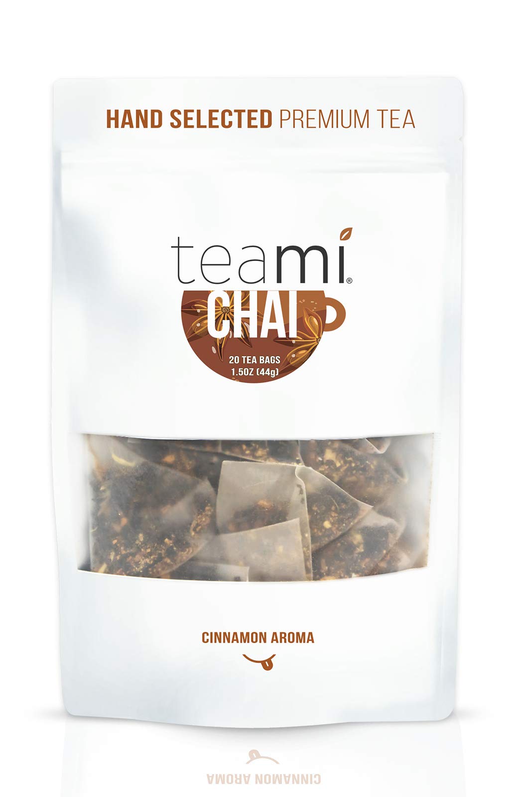 Teami Chai Black Tea Bags - 20 Count - with Cardamom, Ginger, and Cinnamon - Great for Lattes and Smoothies