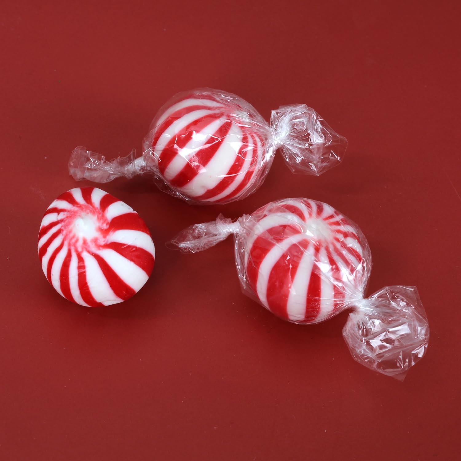 Peppermint Candy Balls - 5 lb Bulk - Red & White Striped Hard Mints - Individually Wrapped Mint Hard Candy