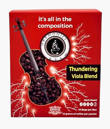 Thundering Viola Box of Brew - 10 Pack Single Serve Pour Over Coffee, Certified Fairtrade, Organic Dark Roast