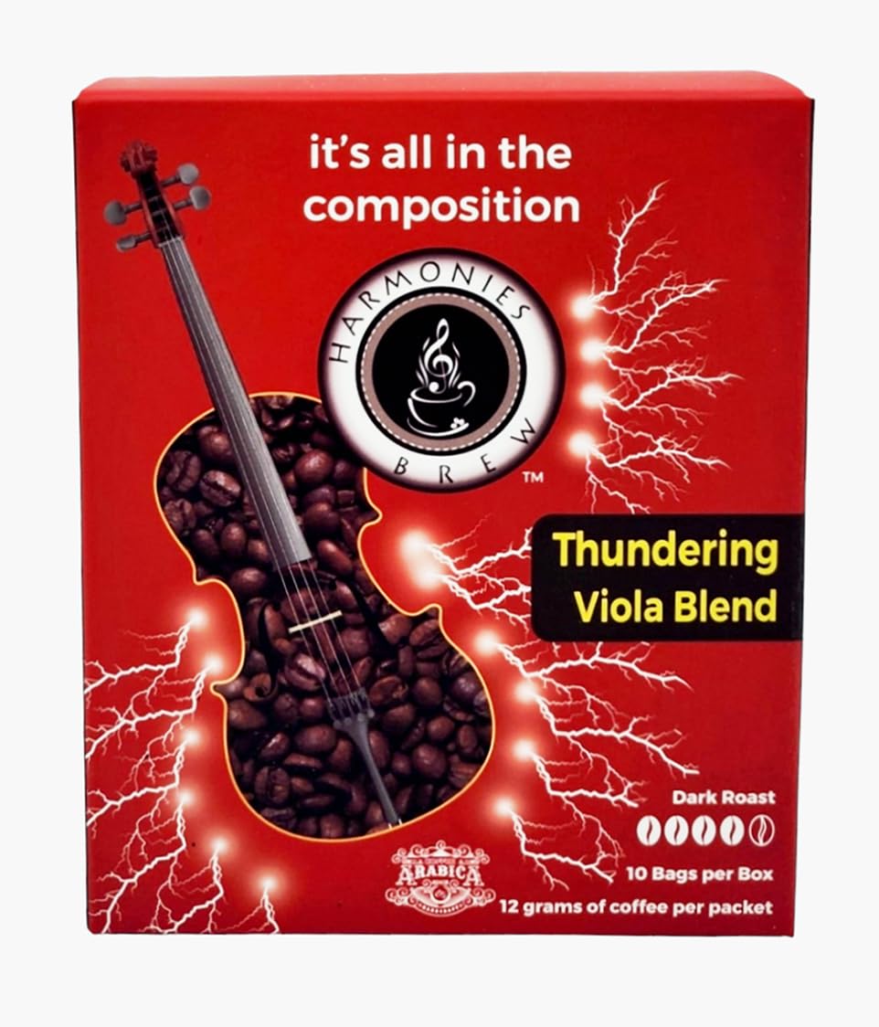 Thundering Viola Box of Brew - 10 Pack Single Serve Pour Over Coffee, Certified Fairtrade, Organic Dark Roast