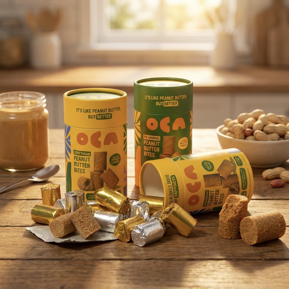 Oca Sugar-Free Peanut Butter Bites - 4 pack - 30g of Protein per pack - 3 Ingredients - No Sugar Added, Low Carb, High Protein - Healthy Keto Friendly