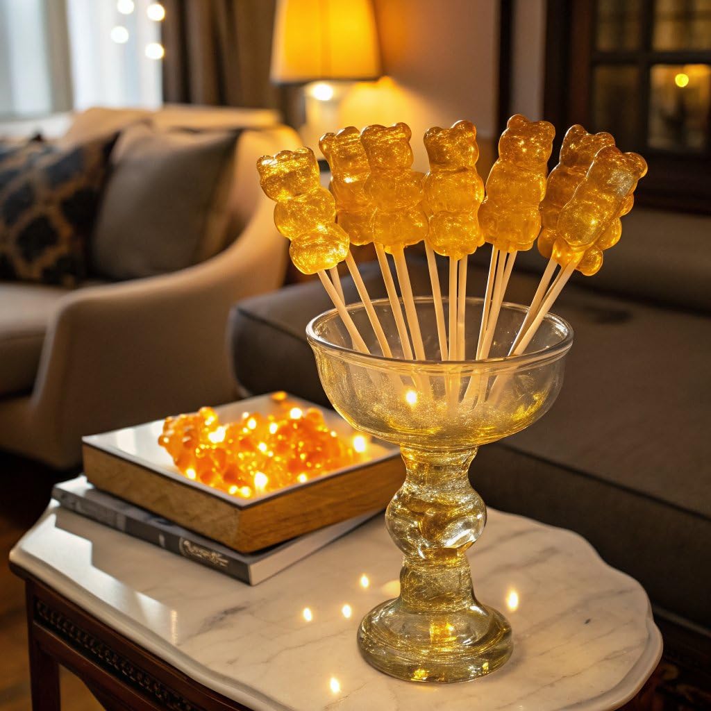 Honey Bear Pops Lollipop Suckers: Individually Wrapped Baby Bear Candy on a Stick by Espeez - Honey Bears (24 Count)