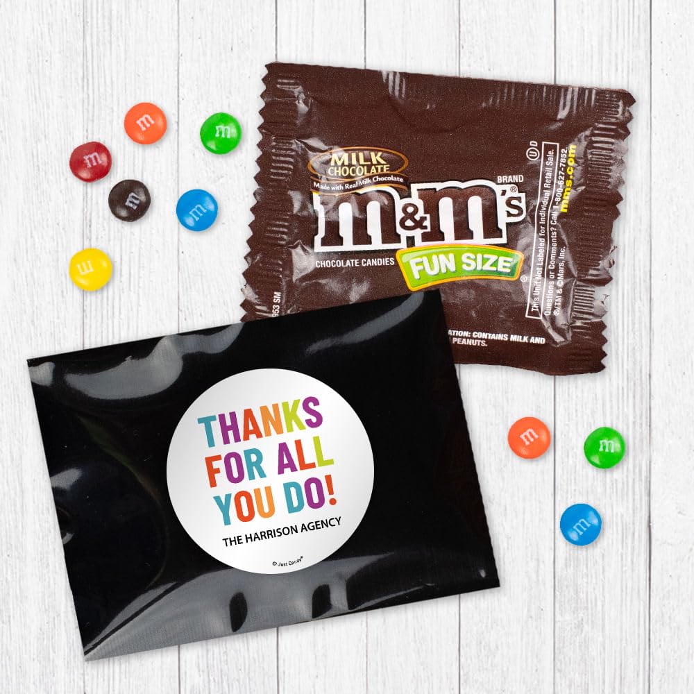 24Pk Thanks For All You Do Custom Candy Bags With Chocolate Minis - Black