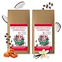 BARNIE'S COFFEE TEA CO. Santa's White Christmas Whole Bean Coffee with Smooth Coconut, Caramel and Warm Vanilla Flavors, Medium Roasted Arabica Coffee