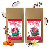 BARNIE'S COFFEE TEA CO. Santa's White Christmas Whole Bean Coffee with Smooth Coconut, Caramel and Warm Vanilla Flavors, Medium Roasted Arabica Coffee
