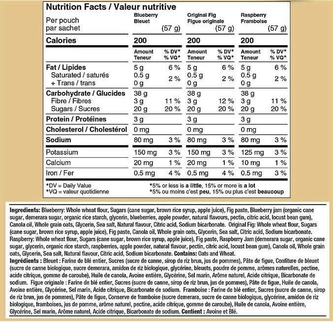 Nature's Bakery Whole Wheat Fig Bars, Variety Pack (8- Blueberry, 8- Original Fig, 8-Raspberry), 1- 24 Count Box of 2 oz Twin Packs (24 Packs), Vegan