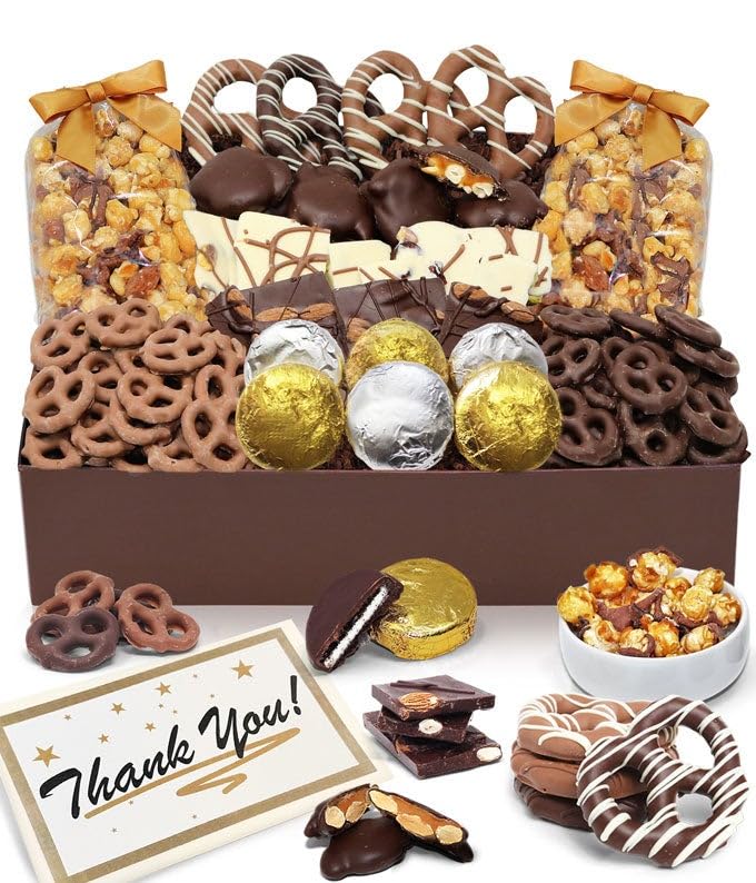 From You Flowers - Thank You - Belgian Chocolate Covered Snack Tray for Birthday, Anniversary, Get Well or Celebration
