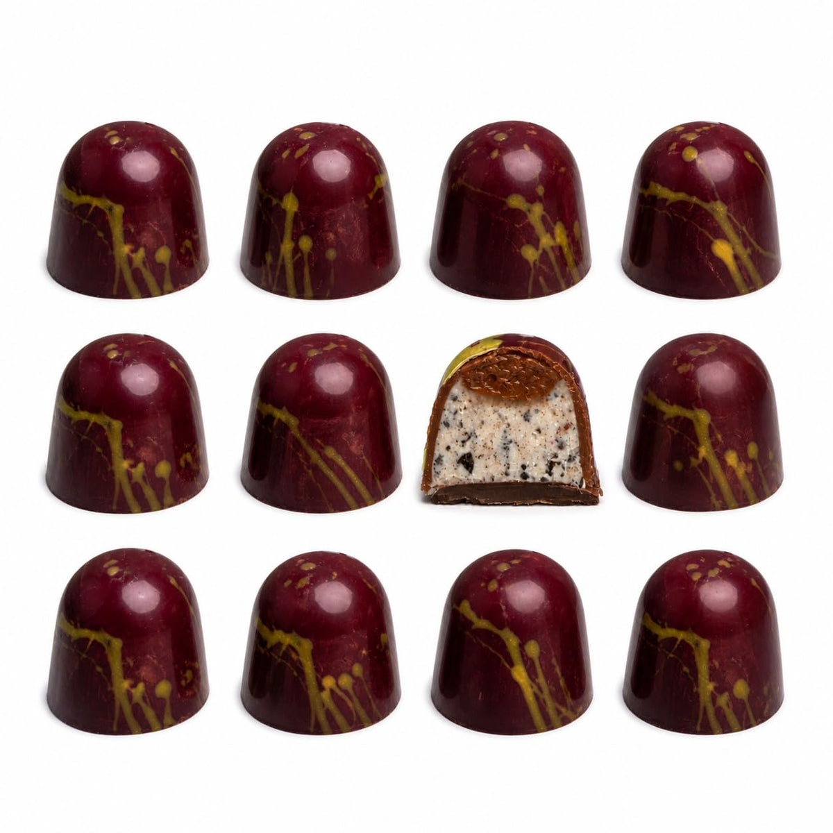 OMNIYA Delicacy Chocolate Galaxy Bonbon (7.5 oz) Omniyella Hazelnut Spread & Cookie Crumble 12 pcs - Belgian Artisan Chocolate Gift for Birthdays