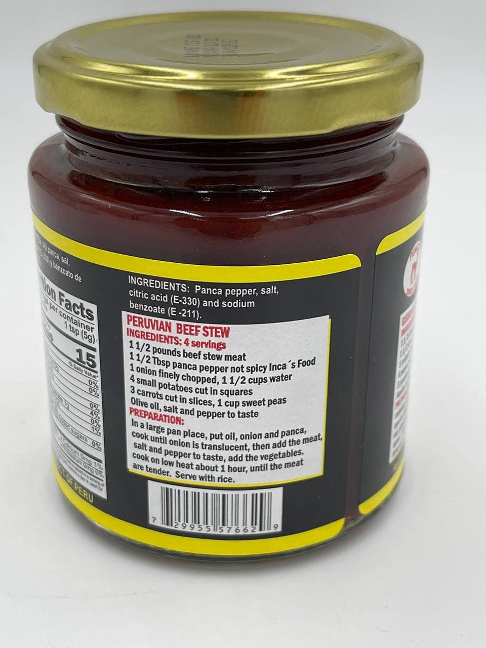 Panca Peper Paste (NOT SPICY) 7.5 oz (213 g) - Inca's Food AJI PANCA ESPECIAL PASTA