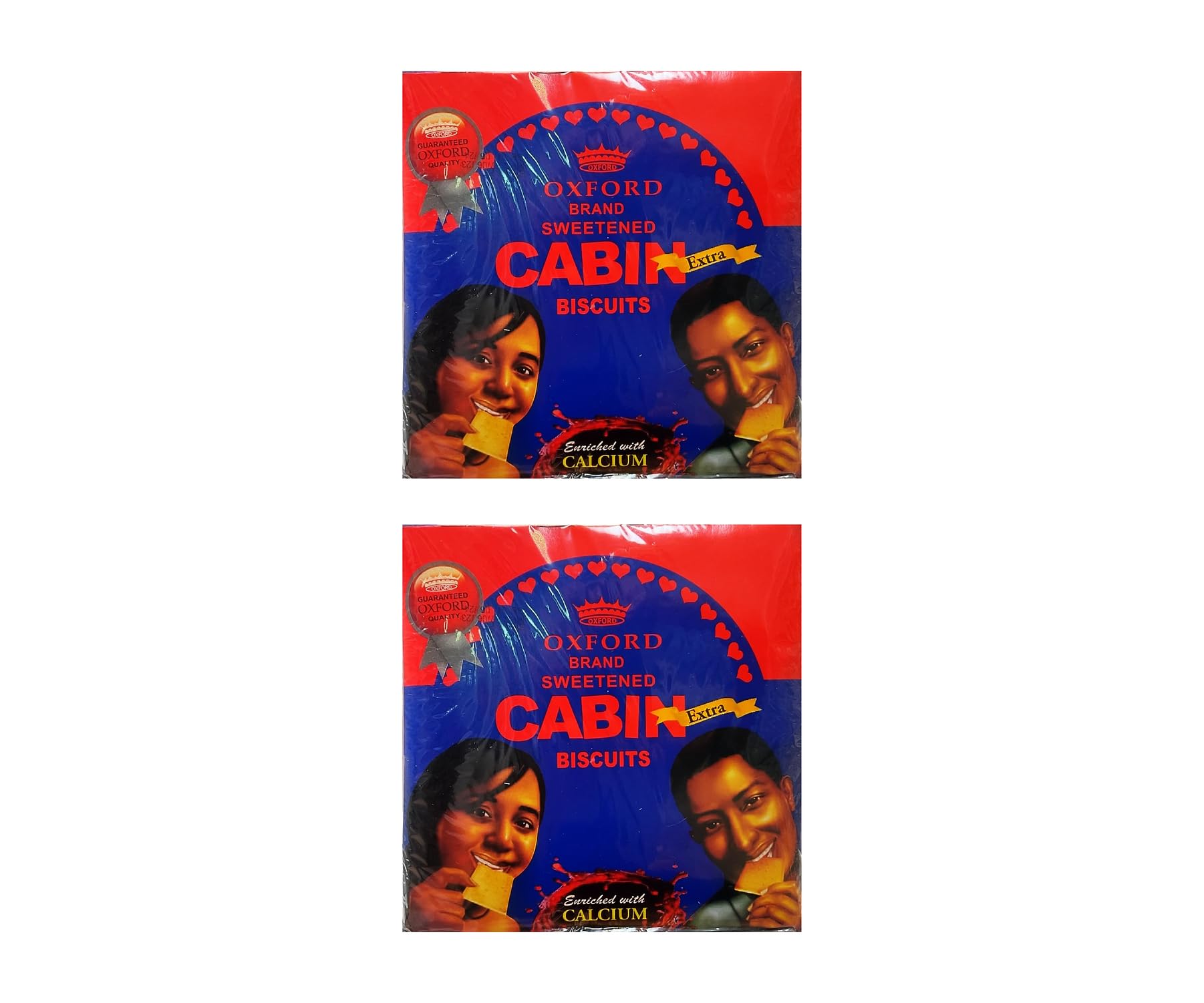 Oxford Cabin Biscuits Nigeria (100g), hard plain and sweetened biscuit ((2 PACKS)