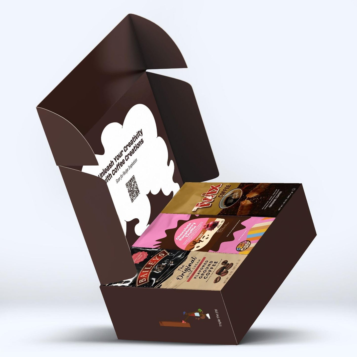 Perfect Samplers Flavored Ground Coffee Gift Box Variety Pack, Twix, Baileys Original, Chocolate Raspberry Coffee, Medium Roast Ground Coffee Sampler