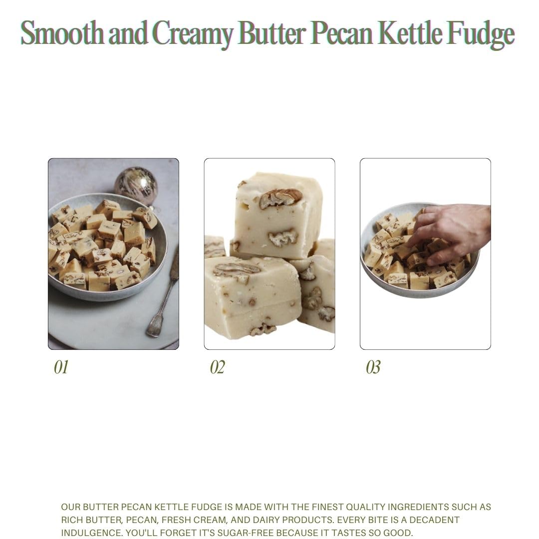 8oz. Nuts to You Smooth and Creamy Butter Pecan Kettle Fudge | Fresh Gourmet Candy | Decadent and Delicious Handcrafted Fudge