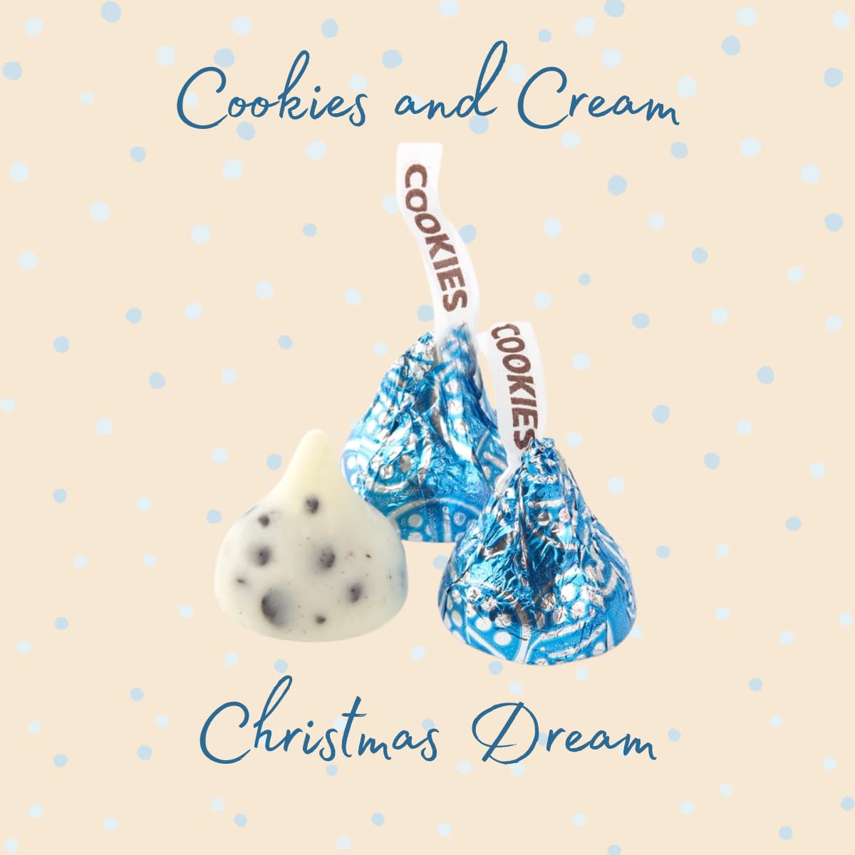 Candykrave Hershey'ss Cookies & Cream Kisses Milk Chocolate candy - (2LB 180 pcs) - Bulk chocolate Silver Foil Candy variety pack - Delicious Treats