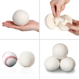 (Upgraded) SnugPad XL Size Wool Dryer Balls Natural Fabric Softener & 100% Organic Premium New Zealand Wool, Reduce Wrinkles & Save Time, Baby Safe