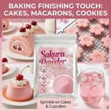 Organic Sakura Powder - Premium Cherry Blossom Powder for Baking, Lattes, Smoothies & Ice Cream - Natural Pink Food Coloring, Caffeine-Free Matcha