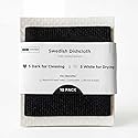 TIDY SYSTEM Swedish Dishcloths 10 Pack - Color-Coded Kitchen Cleaning Cloths - 5 Dark for Cleaning, 5 White for Drying - Replaces Paper Towels