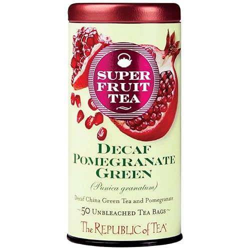 The Republic of Tea, Pomegranate Green Tea Decaf, 50 Count