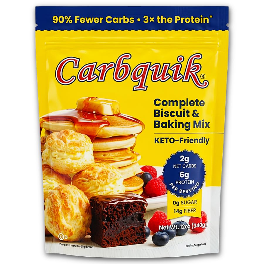 Carbquik Baking Mix 12oz Resealable Pouch - Pancake Mix, Diabetic Friendly Blood Sugar Control, 6g Protein per serving, Sugar Free, High Fiber Keto