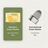 Grab Green Newborn Baby Dryer Sheets - Natural Scent Booster and Fabric Softener to Reduce Wrinkles and Static (Calming Chamomile Scent, 120 Sheets