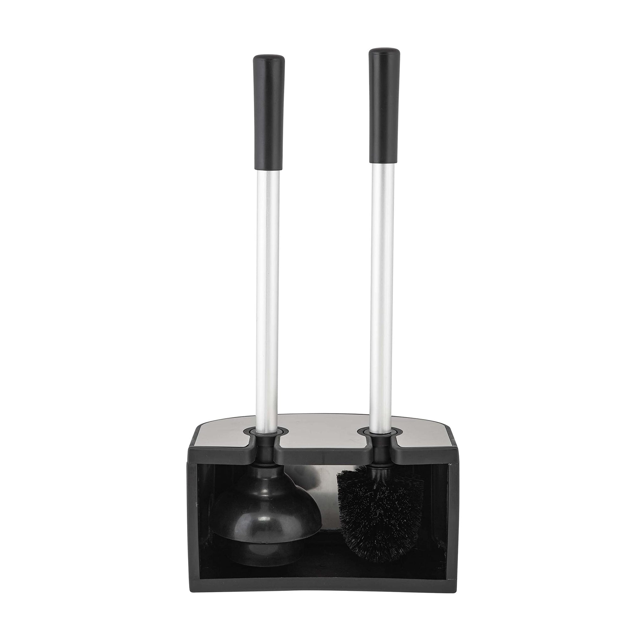 Bath Bliss 2-in-1 Toilet Brush and Plunger Set in Stainless Steel