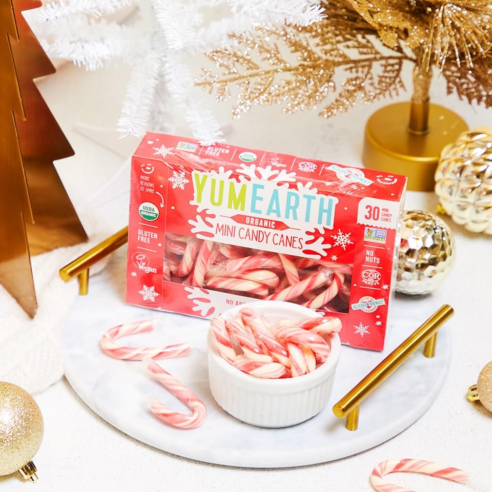 YumEarth Organic Holiday Mini Candy Canes, 30 Count