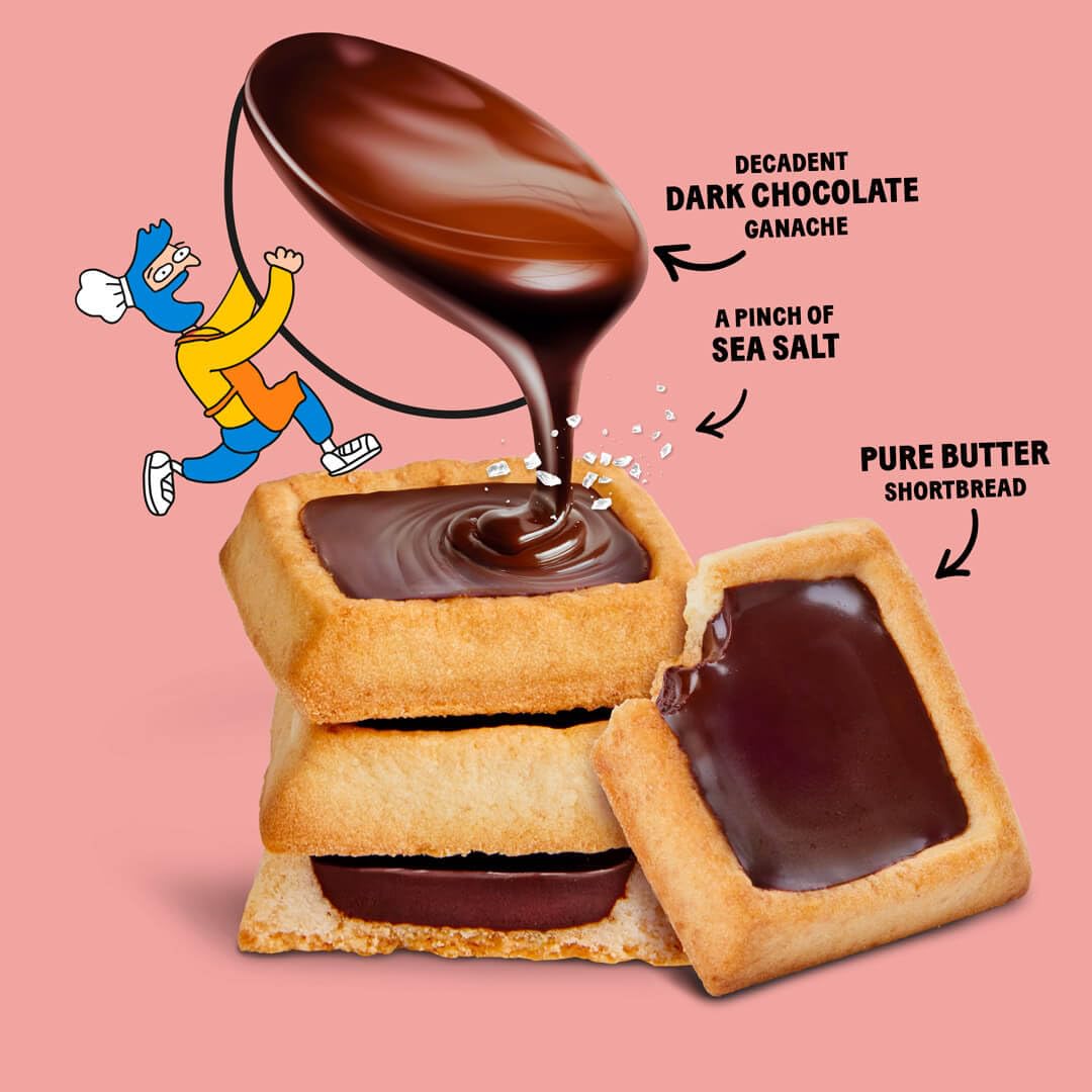 Michel et Augustin Cookies, Individually Wrapped Snacks, Gourmet Dark Chocolate & Sea Salt Shortbread, 15 French Butter Cookies