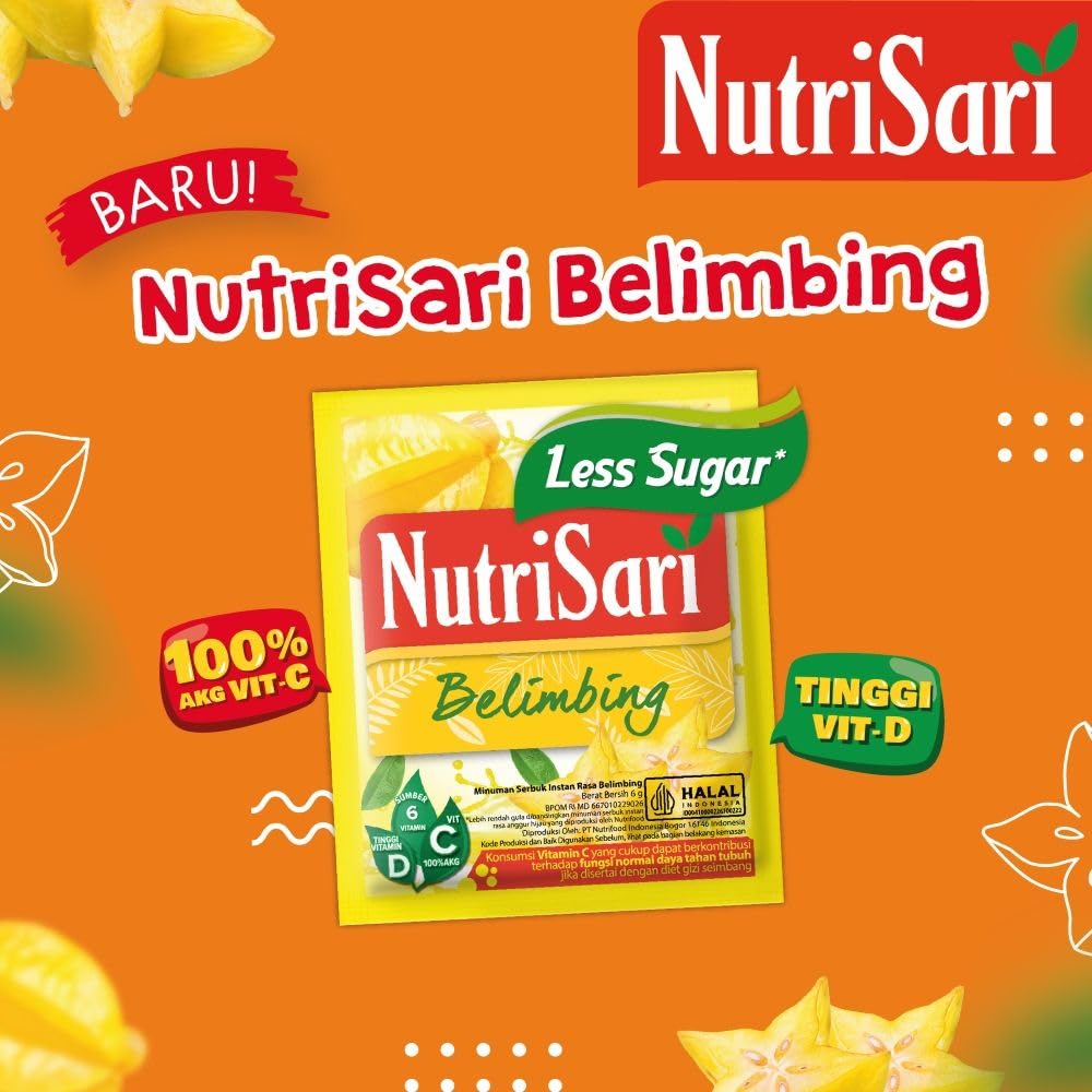 NutriSari Belimbing Star Fruit Instant Drink Powder 10-ct, 110 gram