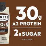 Pioneer Pastures - High Protein A2 Milkshakes - Chocolate - A2 Nutritional Milk, 30g Protein, 2g Sugar, No Artificial Sweeteners, No Seed Oils