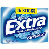 EXTRA Gum Peppermint Sugar Free Chewing Gum, Single Pack, 15 Stick