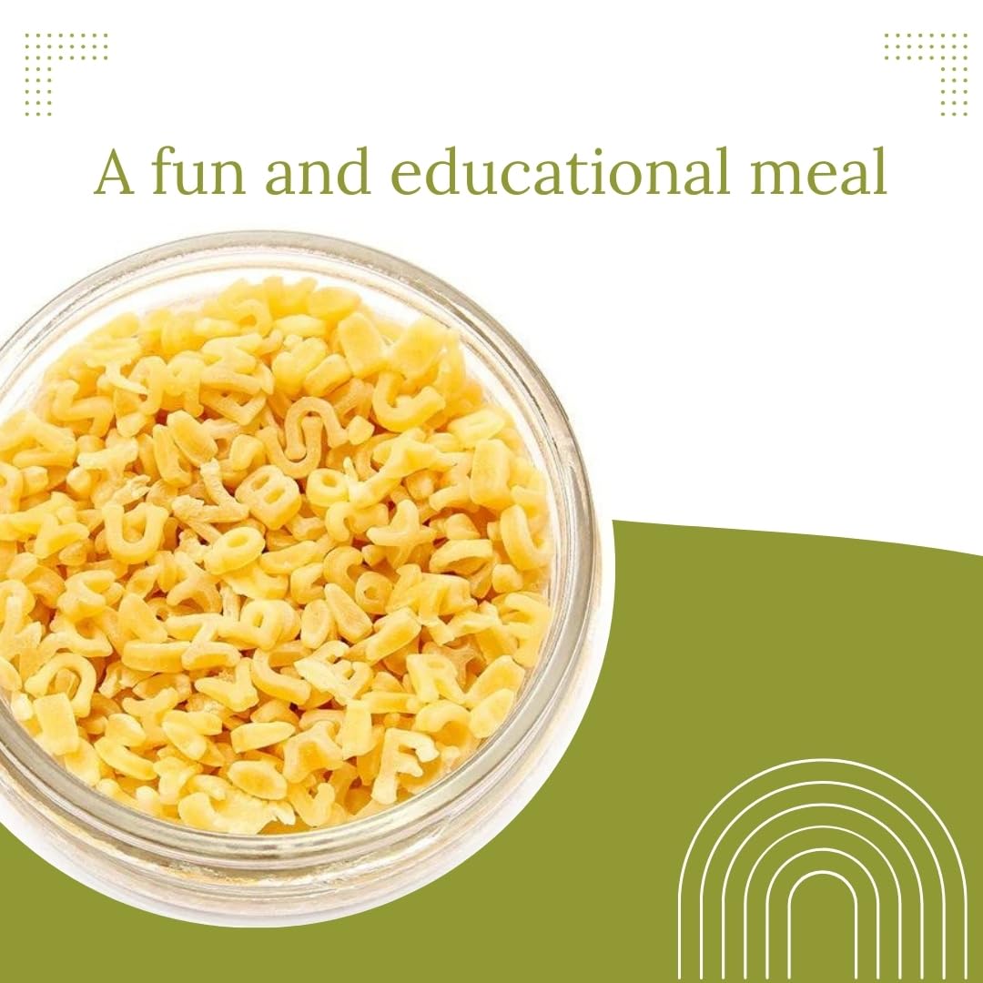 Jellybean Foods Alphabet Pasta Noodles - Alphabet Shaped Pasta - abc Pasta- English Alphabet Pasta - Pasta in Alphabetic design (1 Lbs.)