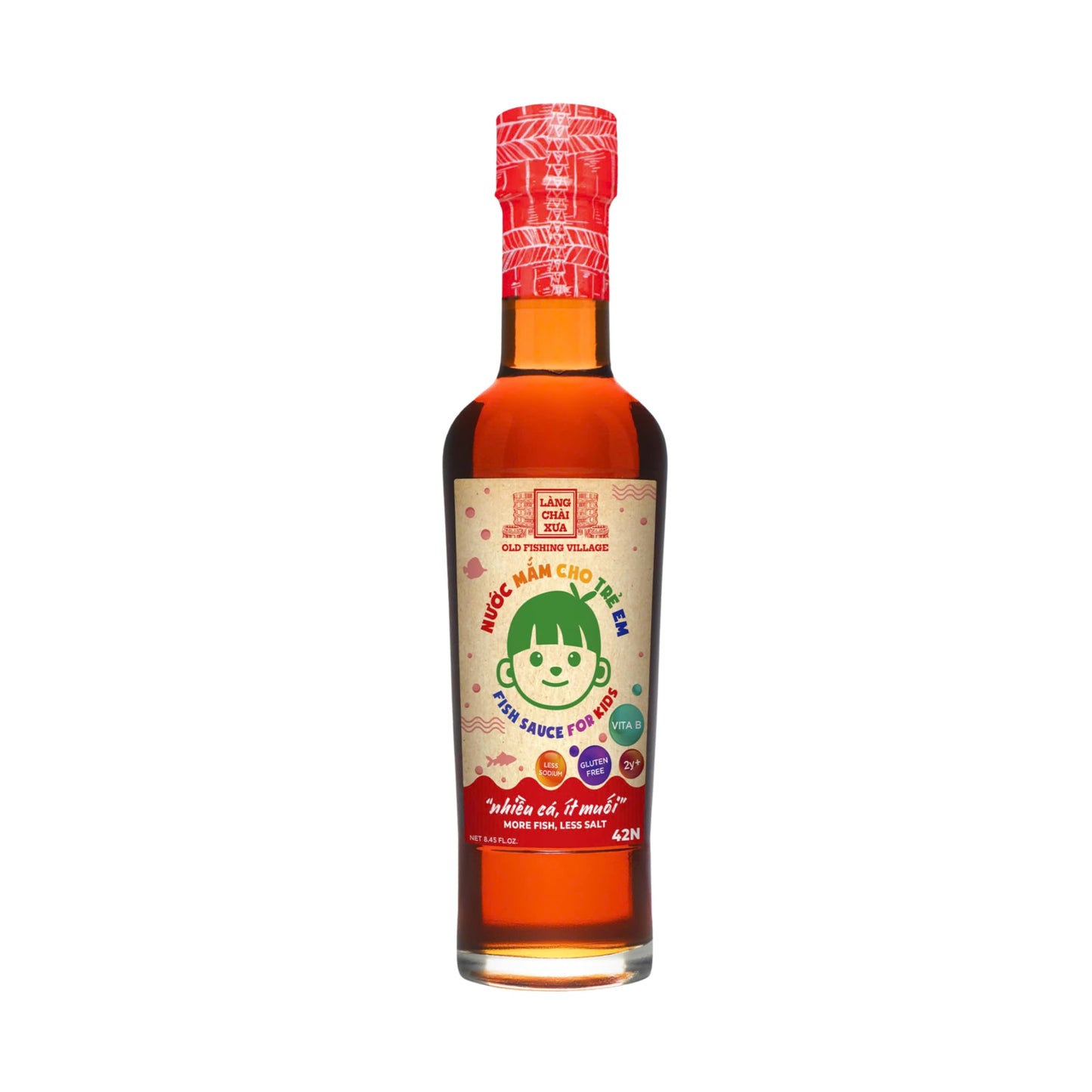 Làng Chài X?a Premium Vietnamese Less Sodium Fish Sauce - Authentic and Flavorful Marinades and Sauces for Grilling, Dipping, and Cooking (250ml)