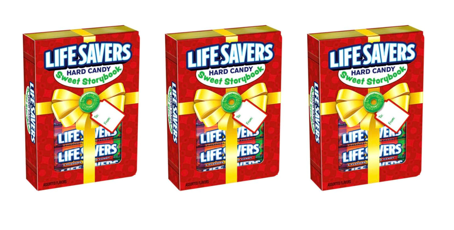 LifeSavers Story Book 3 Pack - 5 Flavors Sweet Storybook Gift Box Stocking Stuffer - 6 Rolls Per Box w/Exit 28 Bargains Sticker