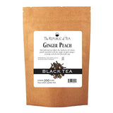 The Republic of Tea Ginger Peach Black Full-Leaf Loose Tea 1 lb Bag | Steeps 200 Cups | Caffeinated
