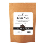The Republic of Tea Ginger Peach Black Full-Leaf Loose Tea 1 lb Bag | Steeps 200 Cups | Caffeinated