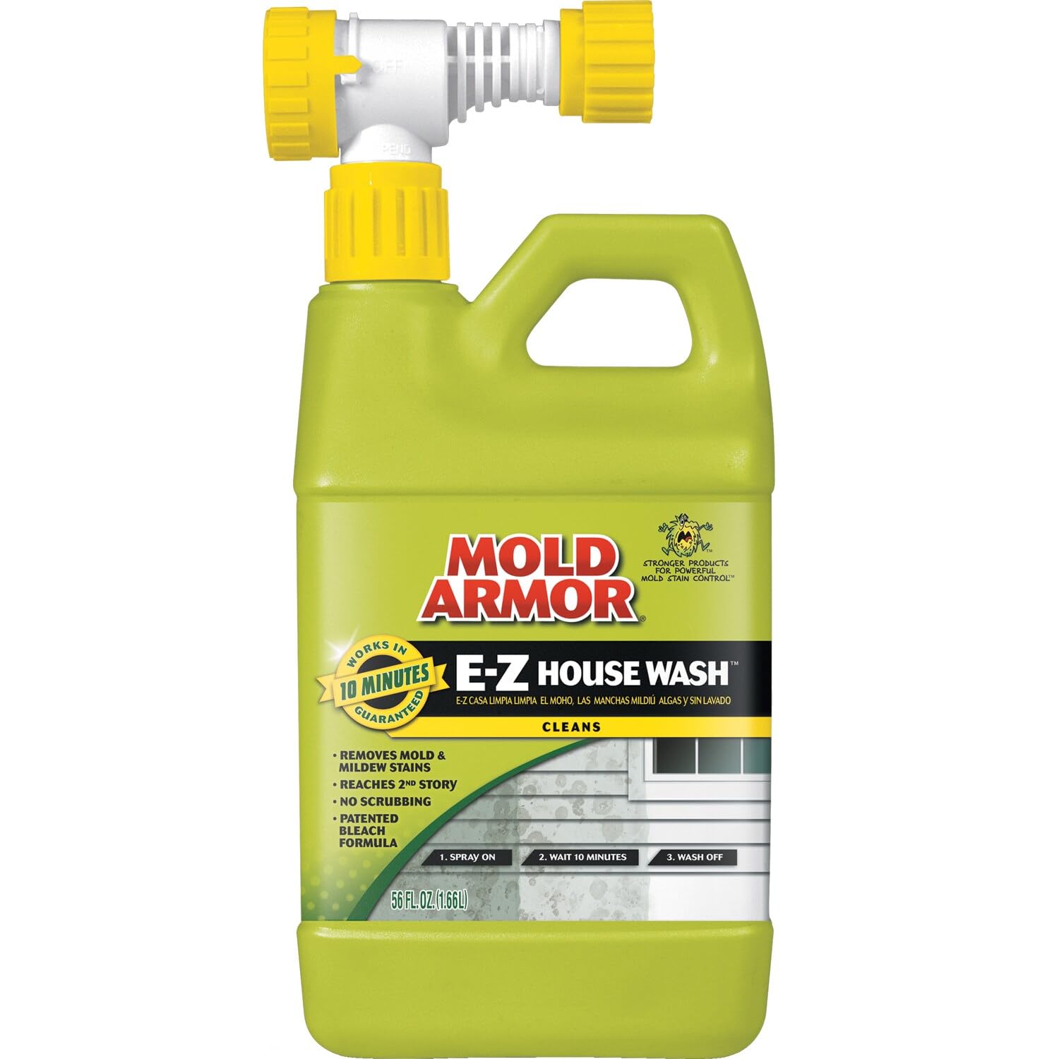 Mold Armor FG51164 E-Z House Wash, Hose End Sprayer, 64-Ounce, green/yellow