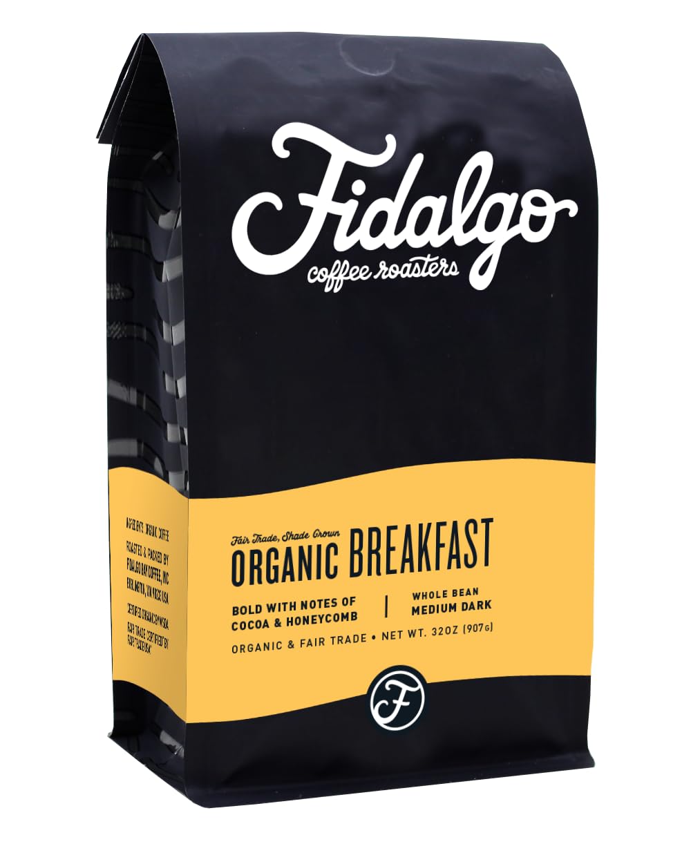 Fidalgo Organic Breakfast Club Bag, Whole Bean, 2LB