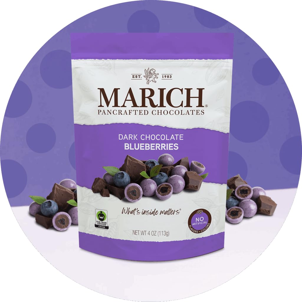 Marich Chocolate Dark Blueberries, 3.5 oz
